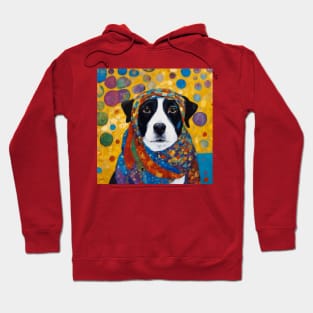 Gustav Klimt Style Dog with Colorful Scarf Hoodie